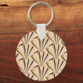 Art-Déco-Skala: Geometrischer Goldener Glamour Schlüsselanhänger (Vorderseite)