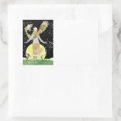 Art Deco Skater Rechteckiger Aufkleber (Tasche)