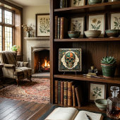 Art Deco Skull Emerald Green Orange Gold Ceramic T Fliese