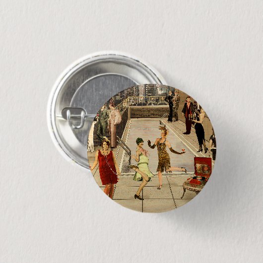 Art Déco Skyline Button (Vorne & Hinten)
