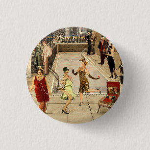 Art Déco Skyline Button