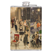 Art Déco Skyline Flachmann (Rückseite)