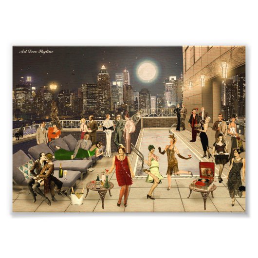 Art Déco Skyline Fotodruck (Vorne)