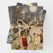 Art Déco Skyline Geschenkpapier Set (Beispiel)