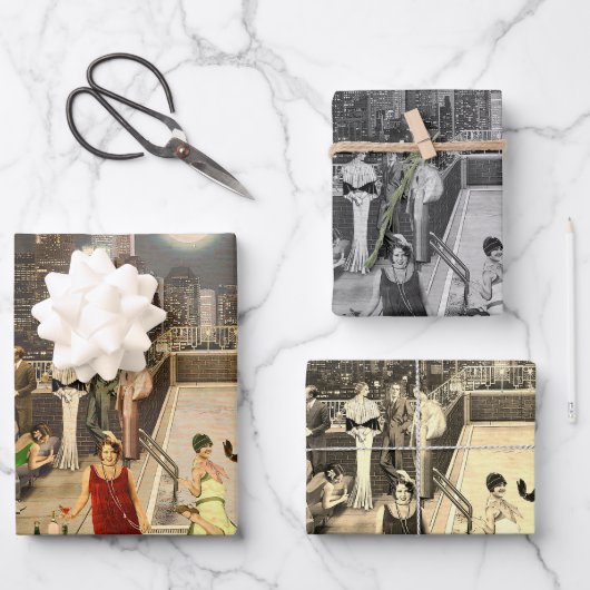 Art Déco Skyline Geschenkpapier Set (Vorderseite)