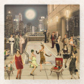 Art Déco Skyline Glasuntersetzer (Vorderseite)