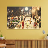 Art Déco Skyline Leinwanddruck (Insitu (Wohnzimmer))