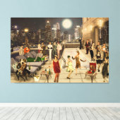 Art Déco Skyline Leinwanddruck (Insitu (Holzboden))