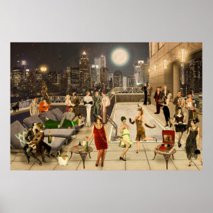 Art Déco Skyline Poster