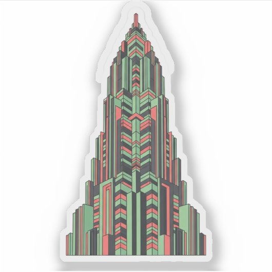 Art Deco Skyscraper Sticker (Vorderseite)