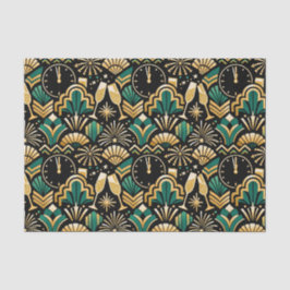 Art Deco Smaragd Silvester Muster Seidenpapier