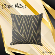 Art Deco Smokey Graue und goldene Kissen