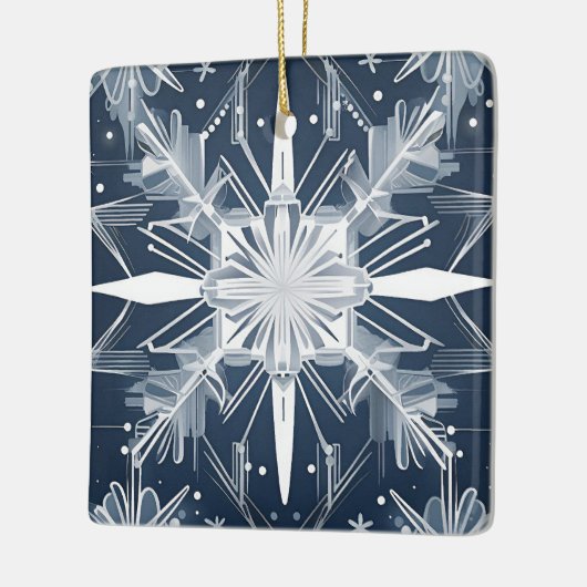 Art Deco Snowflake Keramikornament (Links)