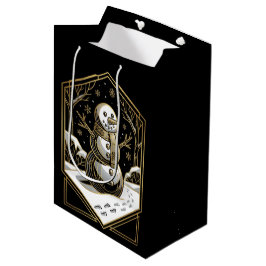 Art Deco Snowman Gift Bag Mittlere Geschenktüte