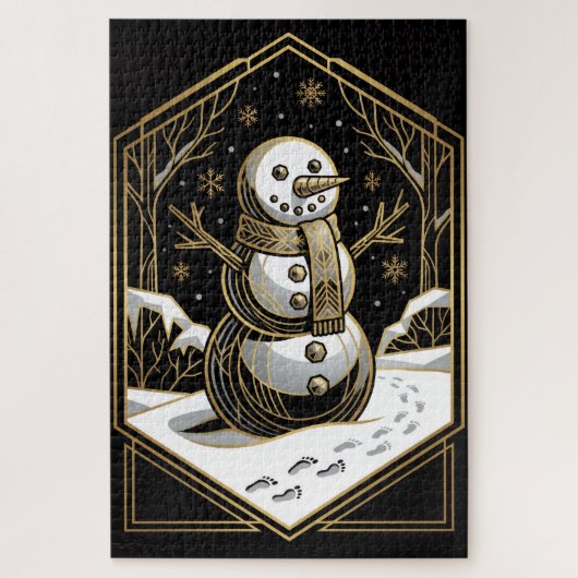 Art Deco Snowman Jigsaw Puzzle (Vertikal)