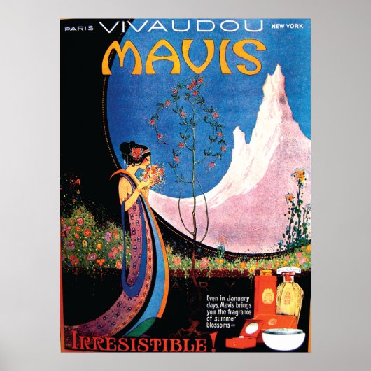 Art Deco Sommerblüten für Mavis der 20er Jahre Poster (Vorne)