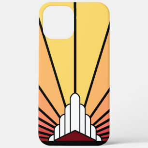 Art Deco Sonne bei Morgendämmerung Case-Mate iPhone Hülle