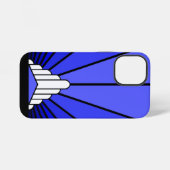 Art Deco Sonne Blau iPhone Hülle (Rückseite (Horizontal))