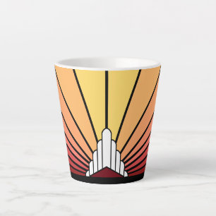 Art Deco Sonne im Morgendämmerung Latte Becher Milchtasse
