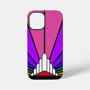 Art Deco Sonne im Regenbogen iPhone 12 Mini Hülle