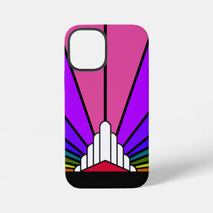 Art Deco Sonne im Regenbogen iPhone 12 Mini Hülle