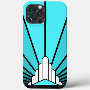 Art Deco Sonne in Aquamarin Case-Mate iPhone Hülle