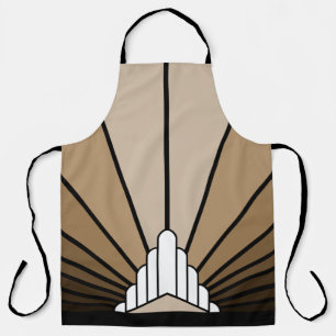 Art Deco Sonne in Beige All-Over Print Schürze