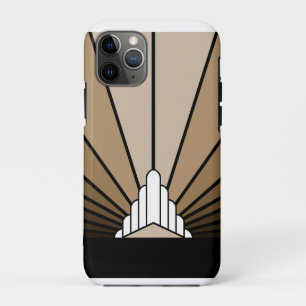Art Deco Sonne in Beige Case-Mate iPhone Hülle