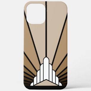 Art Deco Sonne in Beige Case-Mate iPhone Hülle