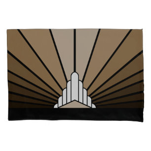 Art Deco Sonne in Beige Kissenbezug