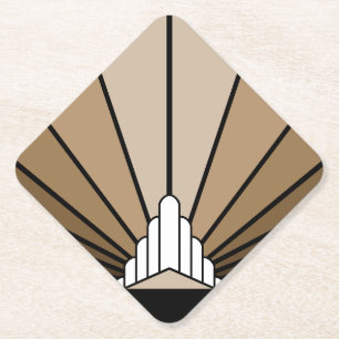 Art Deco Sonne in Beige Untersetzer