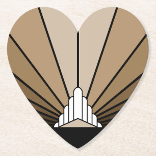 Art Deco Sonne in Beige Untersetzer