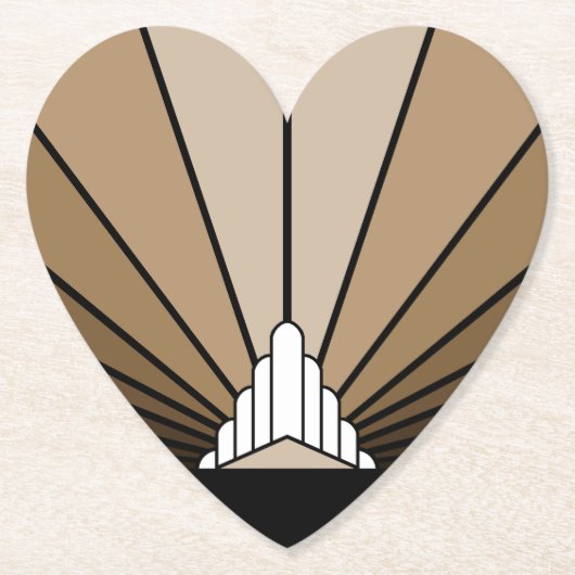 Art Deco Sonne in Beige Untersetzer (Vorderseite)