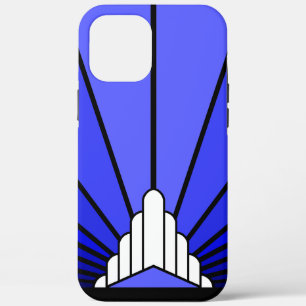Art Deco Sonne in Blau Case-Mate iPhone Hülle