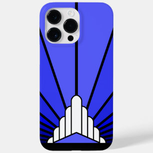 Art Deco Sonne in Blau Case-Mate iPhone 14 Pro Max Hülle