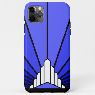 Art Deco Sonne in Blau Case-Mate iPhone Hülle