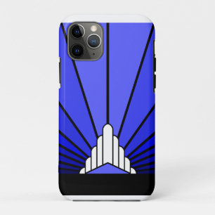 Art Deco Sonne in Blau Case-Mate iPhone Hülle