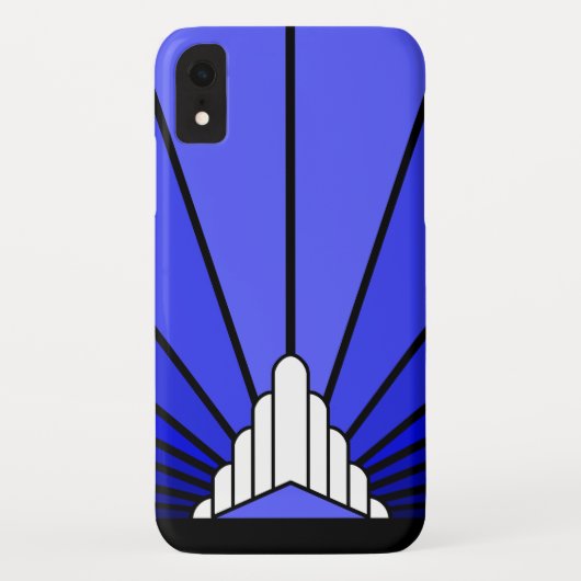 Art Deco Sonne in blau iPhone / iPad Hülle (Rückseite)