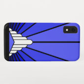 Art Deco Sonne in blau iPhone / iPad Hülle (Rückseite (Horizontal))