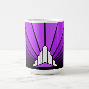 Art Deco Sonne in lila Tasse