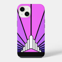 Art Deco Sonne in Lila und Rosa