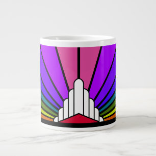 Art Deco Sonne in Regenbogen Jumbo-Tasse