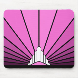 Art Deco Sonne in Rosa Mousepad