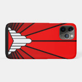Art Deco Sonne in Rot Case-Mate iPhone Hülle (Rückseite (Horizontal))