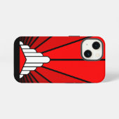 Art Deco Sonne in Rot iPhone Hülle (Rückseite (Horizontal))