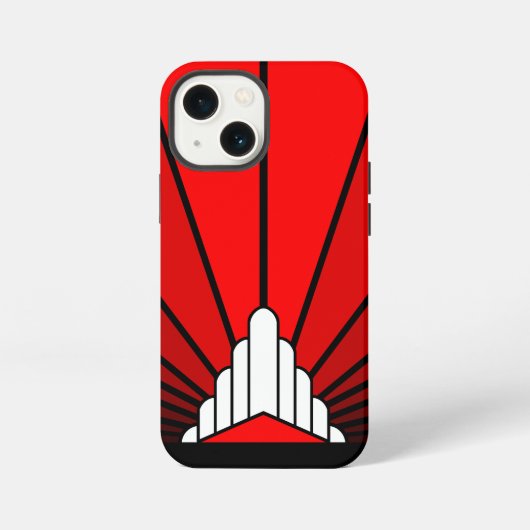 Art Deco Sonne in Rot iPhone Hülle (Rückseite)