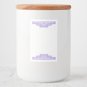Art Deco-Sonnenelement in hellviolett Lebensmitteletikett