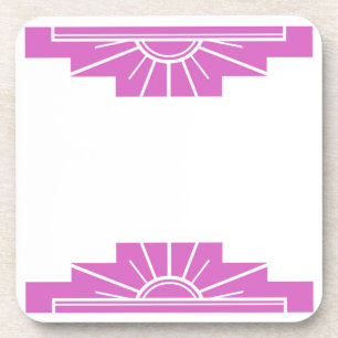 Art Deco Sonnenstrahl in Rosa Getränkeuntersetzer