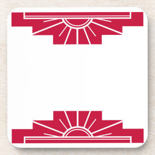 Art Deco Sonnenstrahl in Rot Getränkeuntersetzer