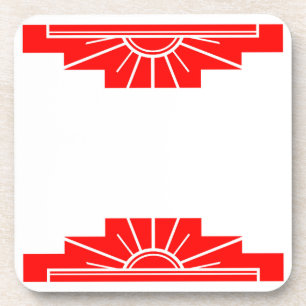 Art Deco Sonnenstrahl in strahlendem Rot Getränkeuntersetzer